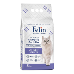 Felin Lavender – Котешка тоалетна от бял бентонит с аромат на Лавандула (5 литра)