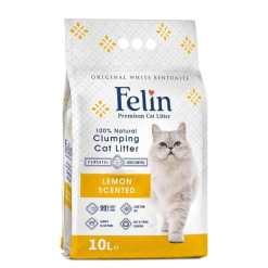 Felin Lemon – Котешка тоалетна от бял бентонит с аромат на Лимон (10 литра)