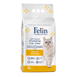 Felin Lemon – Котешка тоалетна от бял бентонит с аромат на Лимон (5 литра)