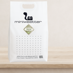 Miniweetter Natural – Натурална соева котешка тоалетна без аромат за чувствителни котки (18 литра)