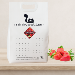 Miniweetter Strawberry – Натурална соева котешка тоалетна с аромат на Ягода (7 литра)