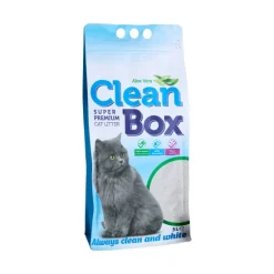Clean Box Super Premium Aloe Vera - Постелка за котешка тоалетна бял бентонит с аромат на Алое вера 5L - 3 броя в стек