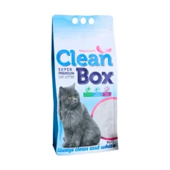 Clean Box Super Premium Baby Powder - Постелка за котешка тоалетна бял бентонит с аромат на Бебешка пудра 5L - 3 броя в стек