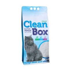 Clean Box Super Premium Natural - Постелка за котешка тоалетна бял бентонит натурална 5L - 3 броя в стек