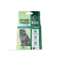 Eco Clean Box - Биоразградима постелка за котешка тоалетна от дървесни фибри 5 L