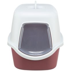 Trixie Vico Litter Tray with Hood – Закрита котешка тоалетна Вико в цвят античен розов и бяло (40×40×56 см)