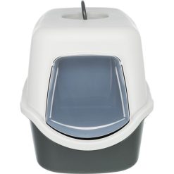 Trixie Vico Litter Tray with Hood – Закрита котешка тоалетна Вико в цвят тъмно сиво и светло сиво (40×40×56 см)